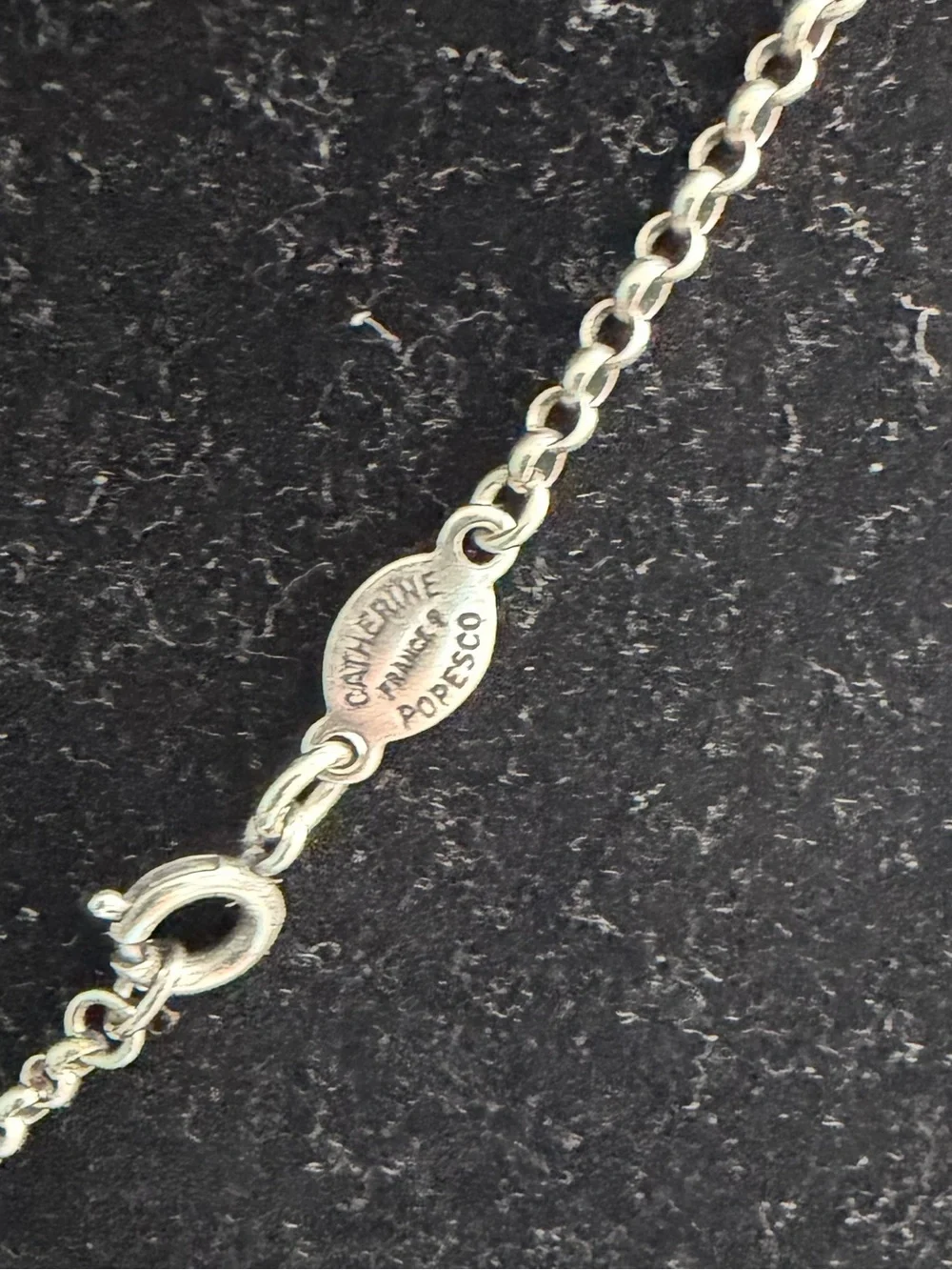 Vintage SilverTone Catherine Popesco Amore Charm Necklace